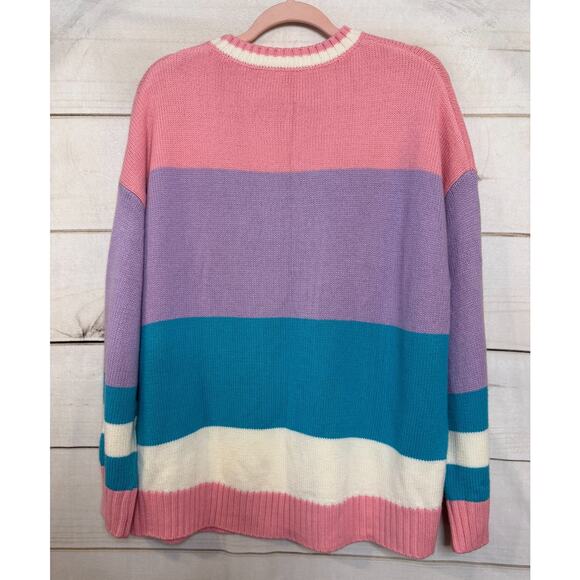 Unbranded SKI Sweater Pink Purple Blue Sz XL Winter Comfy Girls Trip - Picture 2 of 6